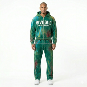 OEM Streetwear <b>Tracksuit</b> Men Puff Print Hoodie Jogger Pants Urban Hip Hop Fashion Private Label Wholesale - Product Image 5