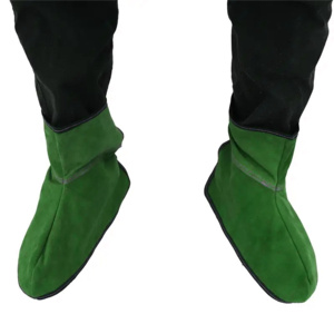Guêtres de soudage en cuir de vachette pleine fleur de qualité supérieure, certifiées CE, ignifuges, pour la sécurité industrielle, protection des jambes et du corps - Product Image 3