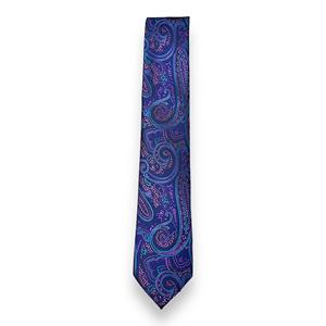 Luxury Blue Purple Paisley <b>Neck</b> <b>Tie</b> Men | Formal Wedding Party Woven Fashion Business Necktie Wholesale Gift Silk Design Exports - Product Image 2