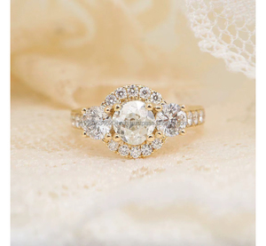 Anillo Unisex de Oro Amarillo de 14k con Diamantes Cultivados en Laboratorio IGI, Diseño Vintage, Hecho a Mano, con Engaste Tensionado, para Boda/Compromiso, Regalo de Aniversario - Product Image 1