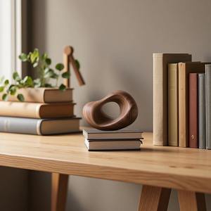 Pièce décorative en bois massif, figurine en bois naturel, finition bois naturel, artisanat en bois haut de gamme, accessoire d'intérieur de luxe, console moderne - Product Image 4