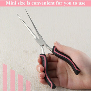 Pince à bec effilé extra longue de 7 pouces pour la fabrication de bijoux, mâchoires dentelées - Product Image 3