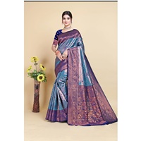 Sari clásico de seda Banarasi con bordado Zari, ropa tradicional india para bodas y fiestas, para mujeres.