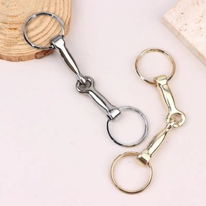 พวงกุญแจรูปบิตม้าแบบเชื่อมต่อเดี่ยว พวงกุญแจรูปบิตม้าแบบ Snaffle Bits พวงกุญแจรูปบิตม้าแบบ Snaffle Bits แบบมีช่องว่าง พวงกุญแจโลหะผสมรูปบิตม้า - Product Image 6