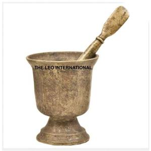 Juego de Mortero y Pilón de Metal Galvanizado de Alta Resistencia, Gran Capacidad para Procesamiento de Alimentos y Hierbas, Chapado en Oro - Product Image 1