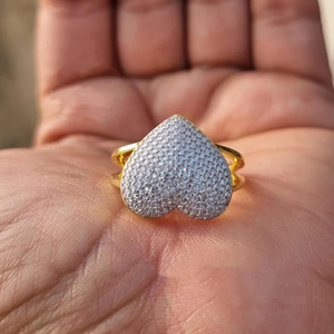 Anillo de Compromiso de Doble Banda con Diamante Moissanite de Corte Redondo en Forma de Corazón, Regalos de Aniversario para Esposa, Joyería de Plata 925 para Mujer - Product Image 6