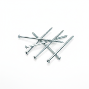 Tornillos parciales de cabeza ranurada de acero al carbono con doble extremo zincado, grado industrial PDC, pulgadas/métricos, para madera, Clase 4.8 6.8 - Product Image 1