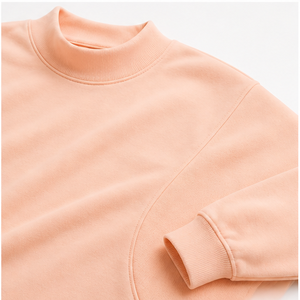 Custom Peach <b>Womens</b> Mock Neck <b>Sweatshirt</b> <b>Longline</b> Curved Hem Pullover Top WSS-0025 - Product Image 6
