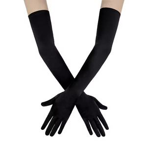Gants longs en satin uni pour femmes, respirants, confortables et chauds, pour opéra, costume, mariée, soirée, bal, mariage, extérieur - Product Image 1