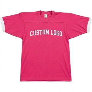 Camiseta de Manga Corta para Mujer, Color Rosa, con Logotipo Personalizado, Impresión Serigráfica, Cuello Redondo, Secado Rápido, Poliéster, Informal, para Primavera/Verano - Product Image 1