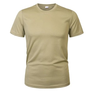 T-shirt pour homme à manches courtes, couleur unie, séchage rapide, coupe classique, col rond, longueur normale, jersey décontracté, 100% coton, respirant - Product Image 4