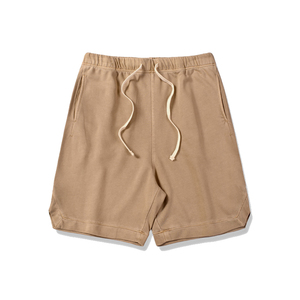 Shorts Bermuda en coton uni pour homme avec cordon de serrage à la taille et poches, style décontracté, coupe mi-haute - Product Image 3