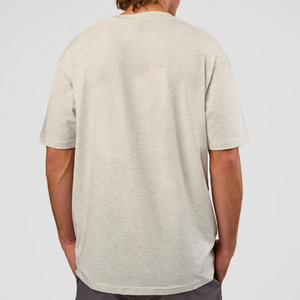 T-shirt Homme Nouveau Modèle Vintage Délavé à l'Acide, Coupe Oversize Épaules Tombantes, Col Montant Tricoté, Manches Courtes, Coupe Boxy, OEM Disponible - Product Image 3