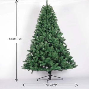 Albero di Natale Artificiale Verde Non Illuminato in PVC Abete Naturale da 180 cm con Supporto Pieghevole in Metallo - Product Image 4