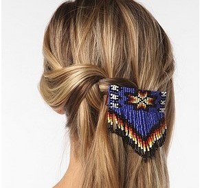 Pasador de Pelo Étnico con Bordado Floral y Cuentas de Cristal, Accesorio para el Cabello para Mujeres a la Moda, Ideal para Regalos y Fiestas - Product Image 2