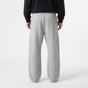 Streetwear Men's Oversized Heavyweight Cotton <b>Jogger</b> Pants <b>Wide</b> <b>Leg</b> Stacked Drawstring Casual Bottoms - Product Image 5