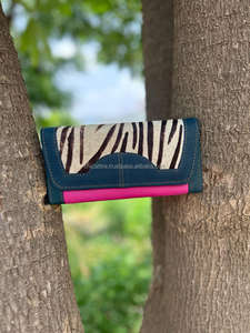 กระเป๋าคลัทช์หนังขนสัตว์สำหรับผู้หญิงหนังสัตว์รีไซเคิลหนังสัตว์แท้สีรุ้งแบบอเนกประสงค์กระเป๋าใส่บัตร ATM - Product Image 3