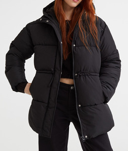 100% Polyester Cotton Filled Camouflage Embroidery Waterproof Eco-Friendly Wholesale Women's Cropped Winter Puffer <b>Jacket</b> - Product Image 1