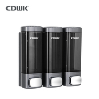Distributeur de savon liquide mural triple CDWK au design moderne 320ML pour salles de bain et hôtels