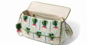 Bolso de Hombro/Bandolera Ajustable de Algodón con Diseño de Vegetales Hecho a Mano para Mujer, Estilo Vintage, Portátil, con Cierre Abierto, Mini - Product Image 3