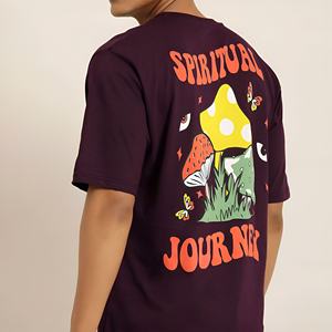 T-shirt personnalisé pour homme, coupe oversize, 100% coton, matière épaisse, 260 g/m², impression DTG, style rétro streetwear, t-shirt uni délavé - Product Image 2