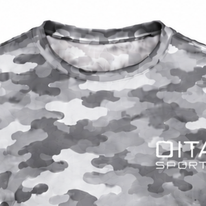 เสื้อยืดคอกลมแขนสั้นผู้ชายลายพรางสีเงิน ผ้าฝ้าย 100% ระบายอากาศได้ดี แห้งเร็ว เหมาะสำหรับออกกำลังกาย ฟิตเนส เล่นกีฬา - Product Image 3