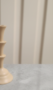 Porte-bougie moderne minimaliste à 3 niveaux en métal beige, centre de table décoratif pour la maison, décoration de mariage, accent de salon - Product Image 3