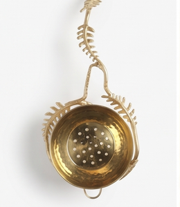 Elegante tazón decorativo dorado con diseño de hojas y ramas, metal pulido, hecho a mano, vajilla glamorosa para regalo, decoración de lujo para el hogar. - Product Image 3