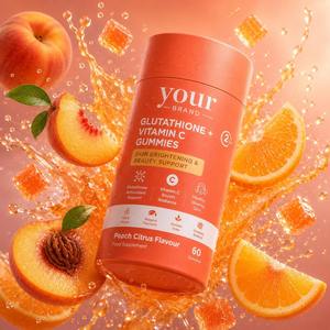 Gummies au Glutathion et Vitamine C pour l'Éclat de la Peau, Saveur Pêche Agrumes, Hydratation et Antioxydant, pour une Peau Radieuse - Product Image 1