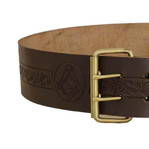 Cinturón Masónico de Cuero Vacuno de Primera Calidad - Cinturones Personalizados de Estilo Tradicional Escocés con Hebilla de Latón Sólido Resistente al Óxido - Product Image 4