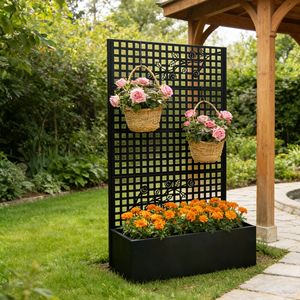Pannelli Grigliati in Metallo per Recinzione e Cancello, Schermo per la Privacy per Aiuole Rialzate da Esterno, 180 cm (H) x 110 cm (L) x 40 cm (P) - Product Image 2