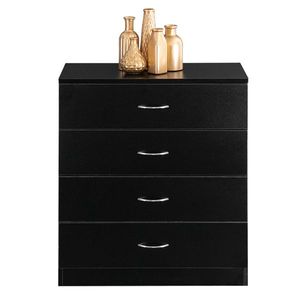 Cassettiera Moderna Contemporanea a 4 Cassetti Nera Semplice per Arredamento Casa, Ideale per Seminterrato, Fattoria, Appartamento, Camera da Letto - Product Image 2