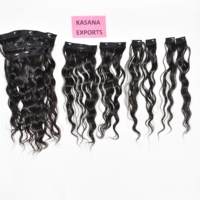 Extensions de cheveux humains à clipser, Remy indien, double trame machine, lisses, cuticules alignées, 100g, emballage polybag, pour toutes les couleurs
