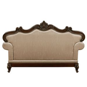 Divanetto Tradizionale di Lusso in Finitura Ciliegio con Dettagli Dorati, Mobili Formali in Legno Massello per Soggiorno, 1 Pezzo - Product Image 4