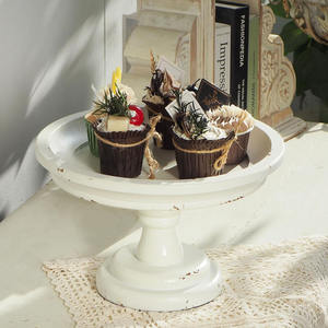 Mango Wood Pedestal Cake Stand for Table Decoration Wooden Round <b>Tray</b> Dessert Table Display Candle Holder Stand at Factory Price - Product Image 2