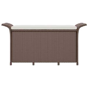 Brown Polyethylene Rattan <b>Garden</b> <b>Bench</b> 45.7 X 18.1 X 22.4 Inches Durable Outdoor Patio Furniture - Product Image 3