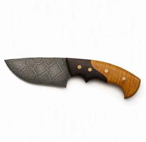 Herramienta Utilitaria de Hoja Fija de Acero de Damasco con Mosaico Personalizado y Mango de Madera Bicolor - Product Image 6