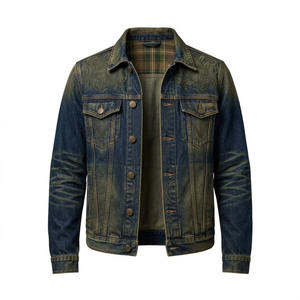 Chaqueta vaquera vintage lavada con bordado de cadena y diseño de viñas, 100% algodón premium, corte clásico, parche con logotipo en la espalda. - Product Image 1