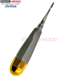 3mm Dental Extraction Root Tip Elevator Straight Hollow Handle Lightweight Gold Handle German Stainless Steel Medic Instruments - Product Image 4
