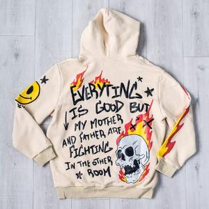 Top vente 100% coton pull polaire à capuche imprimé personnalisé XS hiver Streetwear brodé poches kangourou lettre bouffante - Product Image 3