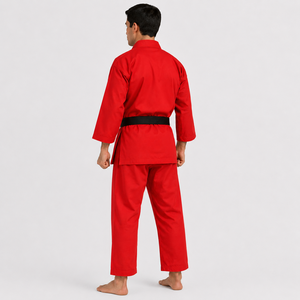 Uniforme de Karate Premium Naranja para Adultos, Traje de Artes Marciales de Algodón Grueso con Cinturón Negro - Product Image 3