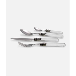 Ensemble de couverts en métal moderne avec poignées en cristal, finition miroir haute brillance, passe au lave-vaisselle, pour mariage et usage domestique - Product Image 3