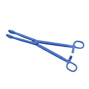 Pinces à éponges réutilisables en acier inoxydable de qualité médicale, outil chirurgical avec poignée ergonomique en anneau et mâchoires courbes dentelées - Product Image 1