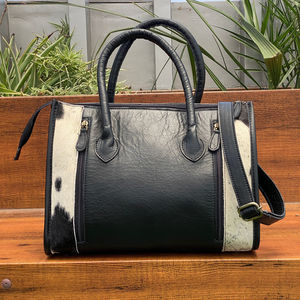 Venta al por mayor bolso de mano de un solo hombro de cuero genuino mecanizado diseño Floral Simple pelo de moda en bolso de piel de vaca bolso de mujer - Product Image 5