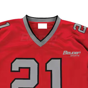 Jersey de Fútbol Americano OEM, 100% Poliéster, Transpirable, de Secado Rápido, Manga Corta, Tallas Grandes, Colores Personalizados, Logotipo Personalizado, Alta Calidad - Product Image 6