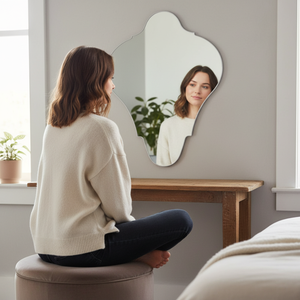 Oval Wall <b>Mirror</b> 23.5" x 17.5" <b>Large</b> Decorative Vanity <b>Mirror</b> for Bathroom <b>Bedroom</b> Living Room Modern Stylish Home Decor Wall - Product Image 4