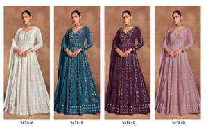 PRYOSHA EXPORT - Conjunto de Traje Pakistaní para Mujer, Bordado Intenso, de Chinon Pesado, de Secado Rápido, para Fiestas, Bodas, Invierno - Product Image 5