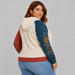 Sudadera con capucha duradera para mujer, con bordado, logotipo personalizado, forro polar de algodón suave, cálida, transpirable, informal, estilo urbano. - Product Image 4