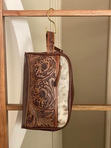 New Western Tooled Cowhide Leather Stylish Makeup Cosmetic Storage Box Hot Selling Jewelry Pouch ,<b>Vanity</b> Bathroom Organizer Box - Product Image 5
