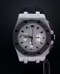 Montre chronographe de luxe pour homme, boîtier polygonal 44 mm, verre saphir, mouvement mécanique analogique, bracelet en caoutchouc, style boucle - Product Image 2